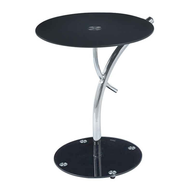 RAVEL Side Table D.50xH58cm, Glass Black
