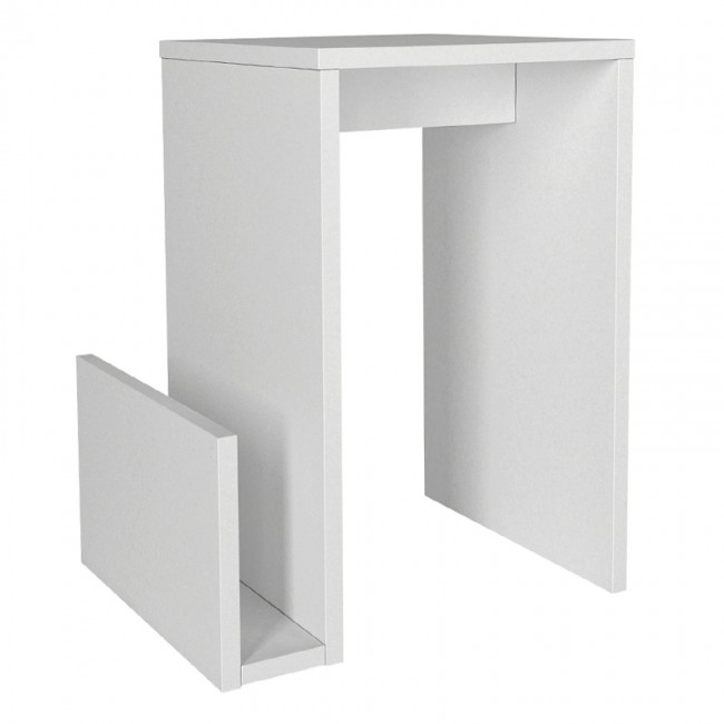 Τραπεζάκι βοηθητικό Regnar Megapap χρώμα λευκό  43,1x33,5x52εκ.