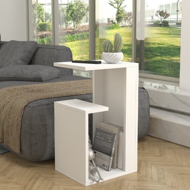 Rosana Megapap melamine side table in white color 35x29,5x60cm.