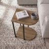 Roya Megapap melamine side table in light walnut color 41.5x32x56cm.