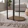 Roya Megapap melamine side table in light walnut color 41.5x32x56cm.