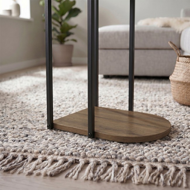 Roya Megapap melamine side table in light walnut color 41.5x32x56cm.
