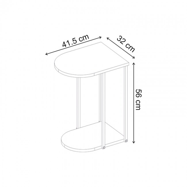 Roya Megapap melamine side table in ash green color 41.5x32x56cm.