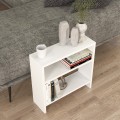 Silvanus Megapap melamine side table in white color 51x17,5x49cm.