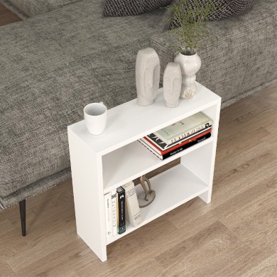 Silvanus Megapap melamine side table in white color 51x17,5x49cm.