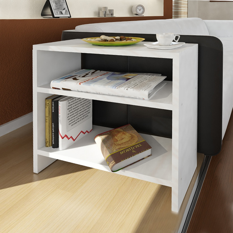 Silvanus Megapap melamine side table in white color 51x17,5x49cm.