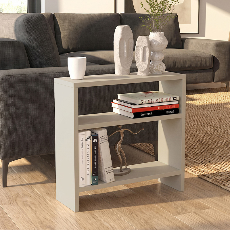 Τραπεζάκι βοηθητικό Silvanus Megapap χρώμα sandstone 51x17,5x49εκ.