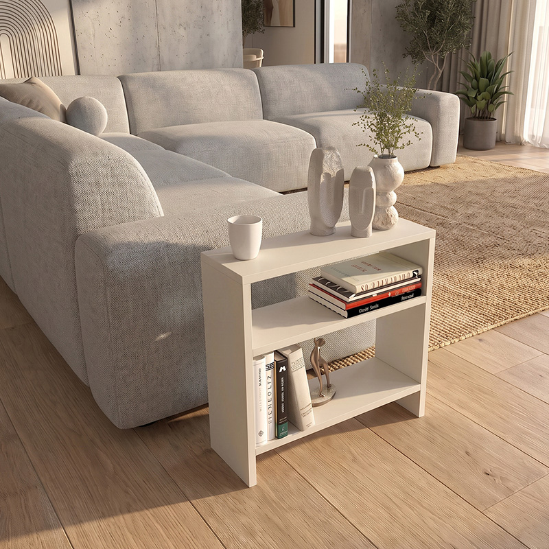 Τραπεζάκι βοηθητικό Silvanus Megapap χρώμα sandstone 51x17,5x49εκ.