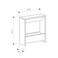 Simpi Megapap melamine side table in light walnut color 55x20x60cm.