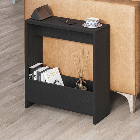 Τραπεζάκι βοηθητικό Simpi Megapap χρώμα black wood 55x20x60εκ.