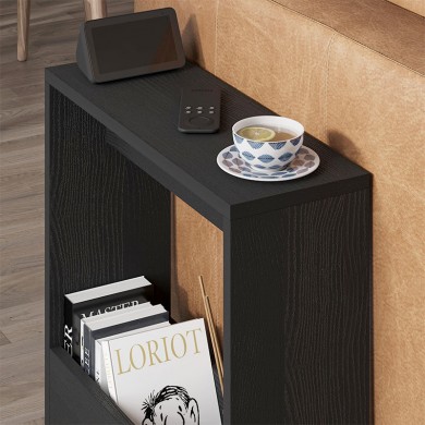 Simpi Megapap melamine side table in black wood color 55x20x60cm.