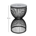 Stella Megapap metal - MDF side table in black - white marble effect color Ø34,5x56,5cm.