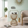 Stella Megapap metal - MDF side table in gold - white marble color Ø34,5x56,5cm.