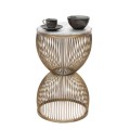 Stella Megapap metal - MDF side table in gold - white marble color Ø34,5x56,5cm.