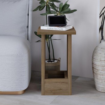 Τραπεζάκι βοηθητικό Tasos Megapap χρώμα sepet oak 30x30x50,3εκ.