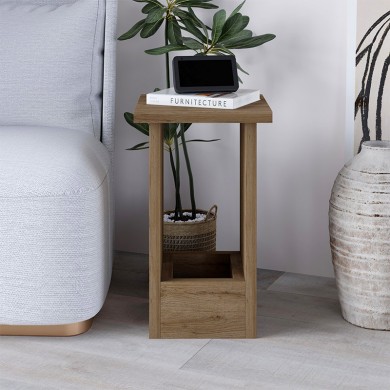 Tasos Megapap melamine side table in sepet oak color 30x30x50.3cm.
