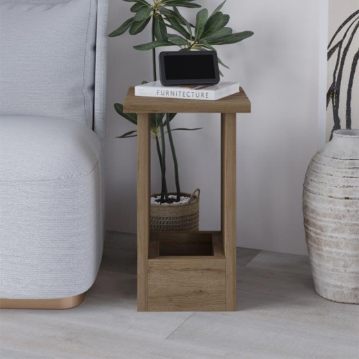 Τραπεζάκι βοηθητικό Tasos Megapap χρώμα sepet oak 30x30x50,3εκ.