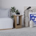 Tasos Megapap melamine side table in sepet oak color 30x30x50.3cm.