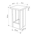 Tasos Megapap melamine side table in sepet oak color 30x30x50.3cm.