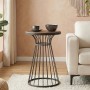 Tekosi Megapap metallic - Mdf side table in walnut - black color 35x35x58cm.