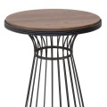 Tekosi Megapap metallic - Mdf side table in walnut - black color 35x35x58cm.