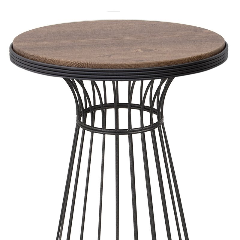 Tekosi Megapap metallic - Mdf side table in walnut - black color 35x35x58cm.