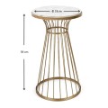 Tekosi Megapap metallic - Mdf side table in gold - white marble effect color 35x35x58cm.