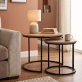 Gary Megapap Mdf/metallic coffee tables in acacia color 65x65x44cm.