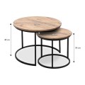 Gary Megapap Mdf/metallic coffee tables in acacia color 65x65x44cm.