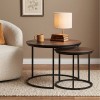 Gary Megapap Mdf/metallic coffee tables in walnut color 65x65x44cm.