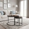 Gary Megapap Mdf/metallic coffee tables in walnut color 65x65x44cm.