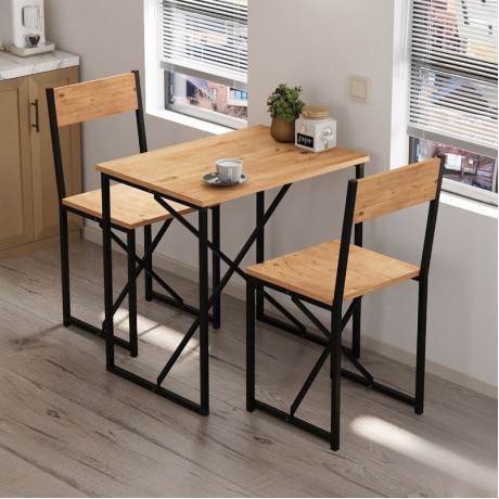 Τραπεζαρία Maysa Megapap Σετ 3 τμχ χρώμα pine oak 72,5x52,5x71,8εκ.