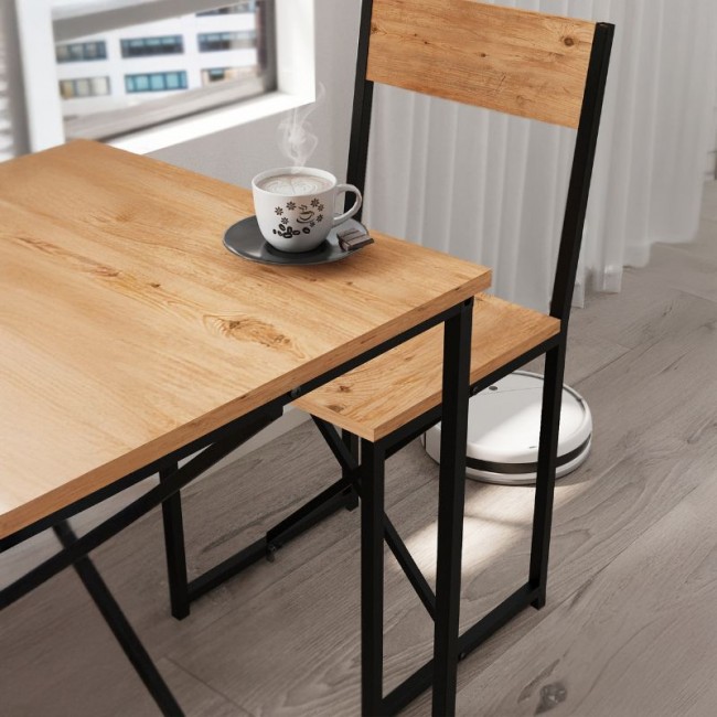 Τραπεζαρία Maysa Megapap Σετ 3 τμχ χρώμα pine oak 72,5x52,5x71,8εκ.