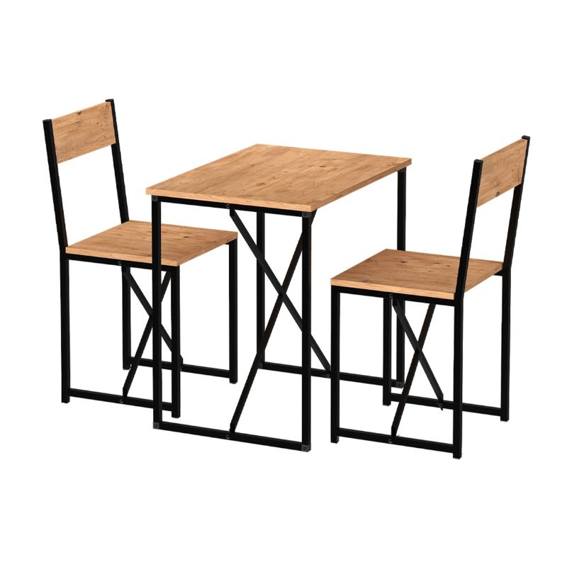 Maysa Megapap melamine - metal kitchen set in black - pine oak color 72.5x52.5x71.8cm.