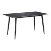 Τραπεζαρία Parker-Gustas pakoworld σετ 5τεμ sintered stone-μαύρο-ανθρακί 120x60x75εκ