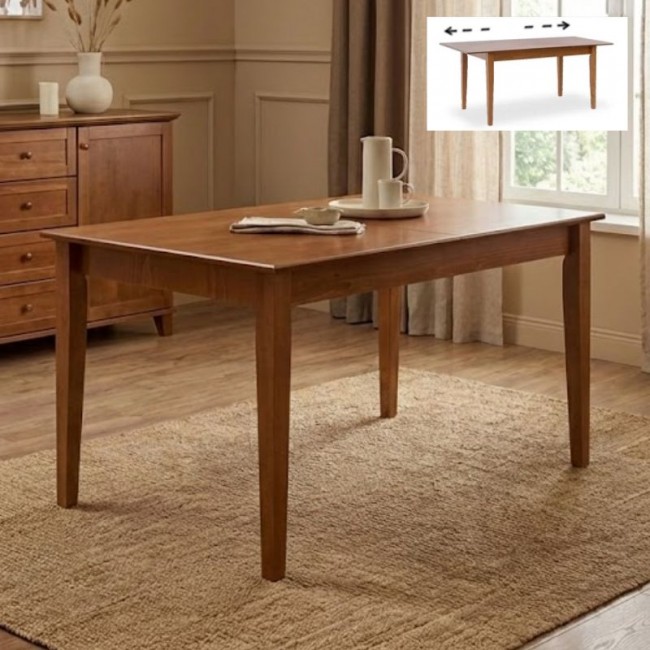 Adare Megapap table solid wood expandable in walnut color 140/180x78x77cm.