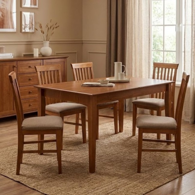 Adare Megapap table solid wood expandable in walnut color 140/180x78x77cm.