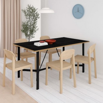 Τραπέζι Adoro Megapap χρώμα μαύρο 140x80x75εκ. Τραπέζι Adoro Megapap χρώμα μαύρο 140x80x75εκ.