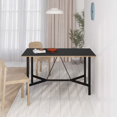 Adoro Megapap melamine dining table in black color 140x80x75cm.
