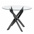 Aldo Megapap tempered glass - black metal legs Ø100x75.5cm.