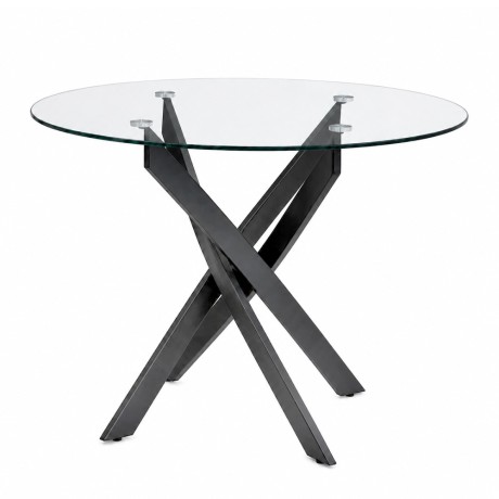 Aldo Megapap tempered glass - black metal legs Ø100x75.5cm.