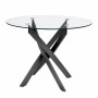 Aldo Megapap tempered glass - black metal legs Ø100x75.5cm.