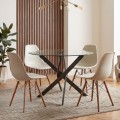 Aldo Megapap tempered glass - black metal legs Ø100x75.5cm.