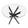 Aldo Megapap tempered glass - black metal legs Ø100x75.5cm.