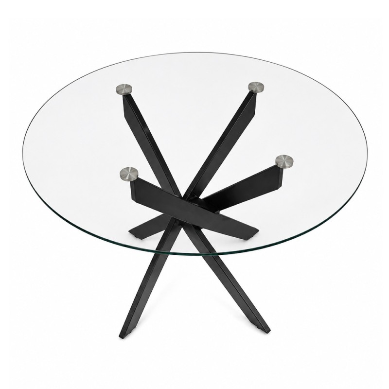 Aldo Megapap tempered glass - black metal legs Ø100x75.5cm.