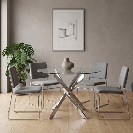 Aldo Megapap tempered glass - metal legs Ø100x75.5cm.