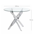 Aldo Megapap tempered glass - metal legs Ø100x75.5cm.