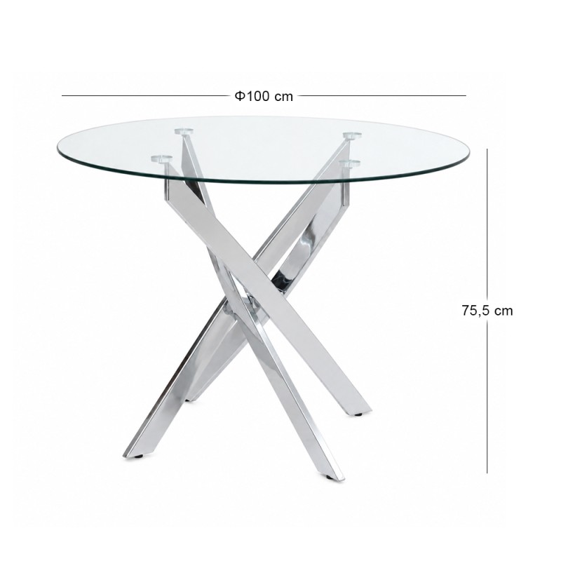 Aldo Megapap tempered glass - metal legs Ø100x75.5cm.