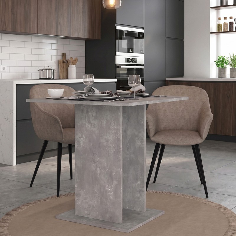 Τραπέζι Allos Megapap χρώμα γκρι σκυροδέματος 75x75x77εκ.