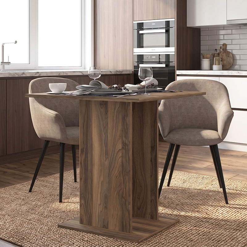 Τραπέζι Allos Megapap χρώμα καρυδί 75x75x77εκ.